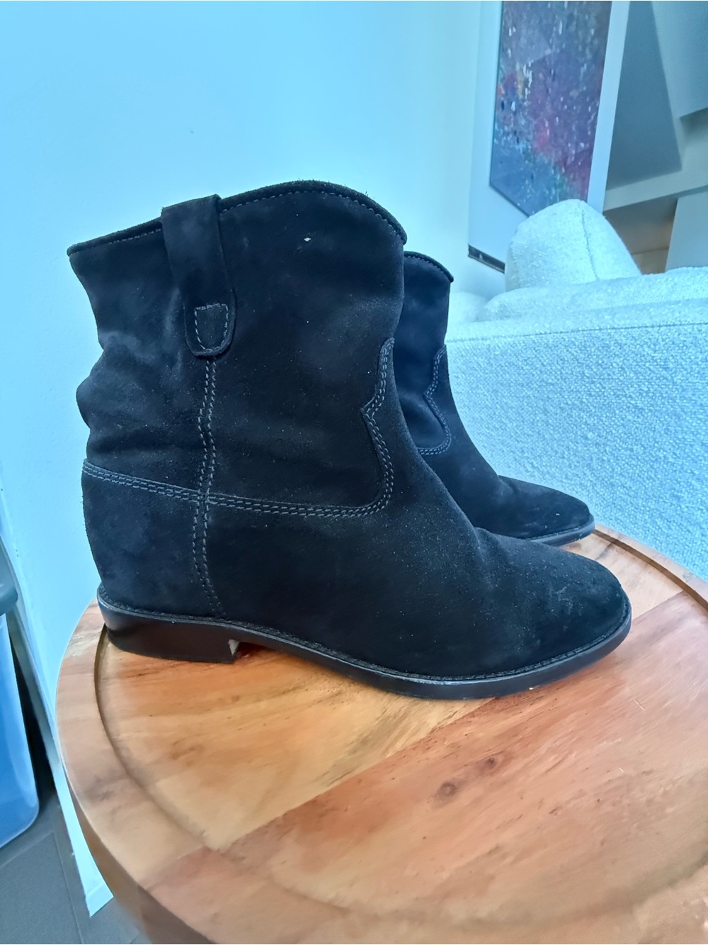 Isabel Marant Black Suede Ankle Booties - Picture 2 of 5